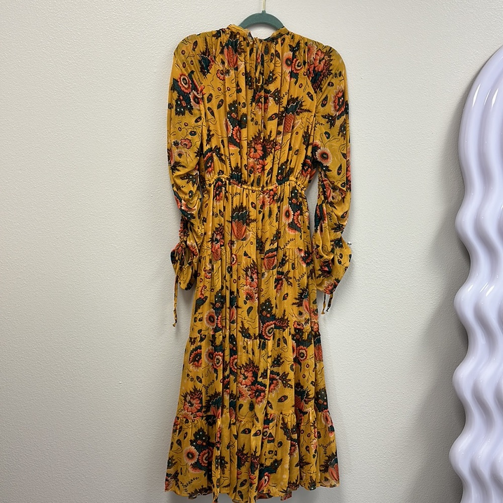 Noelle Floral Silk Tie-Cuff Maxi Dress - Picture 6 of 9
